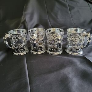 Vtg Japanese silver plated cupholder